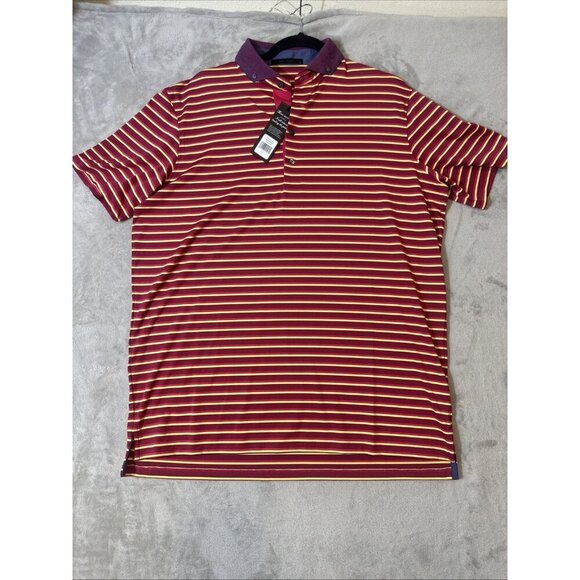 Greyson Polo Mens Wasaga Large Sugarcane Stripe NWT Performance Golf Shirt - Picture 1 of 11
